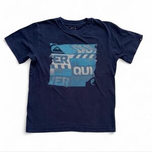 Quiksilver Boys Navy Blue Graphic T-Shirt - Size Small 7/8 🏄‍♂️